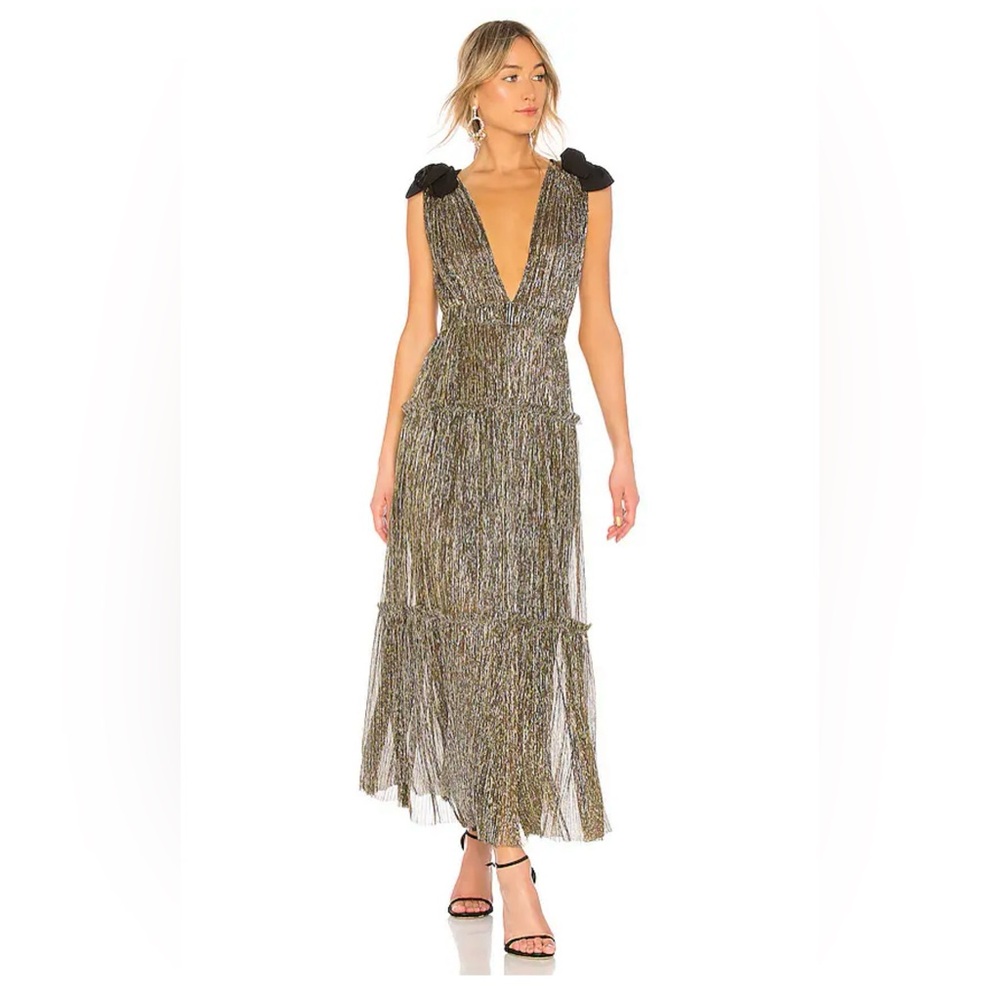 Sabina Musayev Ray Bow Pleated Dress